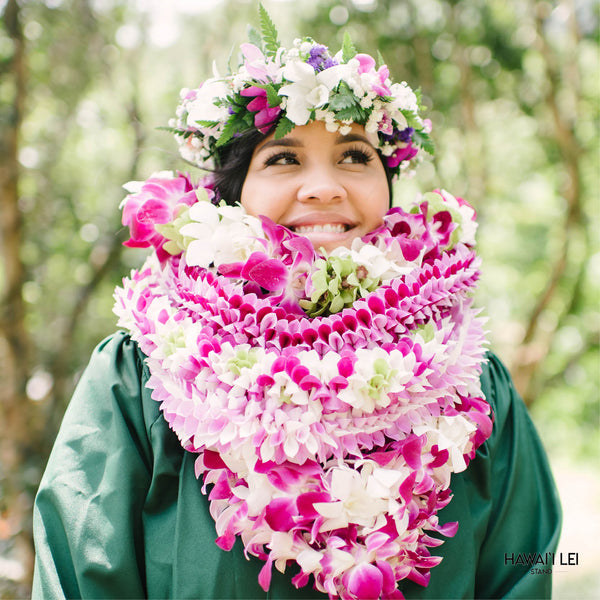 Ali`i Royalty Lei Set (Seasonal Color Vary) - Hawai'i Lei Stand - Lei Shipping