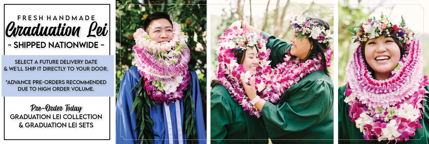 hawaii lei stand - graduation lei shipping nationwide - homepage main banner - graduation lei - graduation lei sets from hawaii