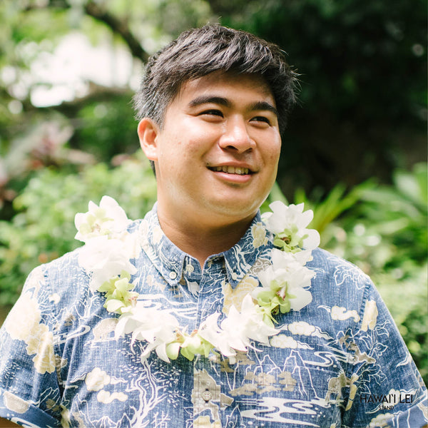 Deluxe Orchid Lei (Green and White) Lei Shipping And Delivery From Honolulu Hawaii