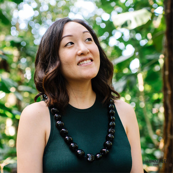 Kukui Nut Shell Lei (Black) - Hawai'i Lei Stand - Lei Shipping