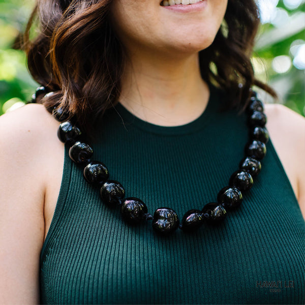 Kukui Nut Shell Lei (Black) - Hawai'i Lei Stand - Lei Shipping