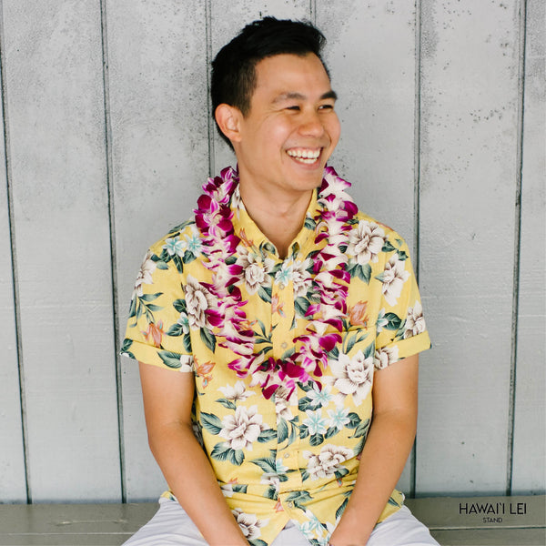 Classic Single Orchid Lei Purple - Hawaii Lei Stand