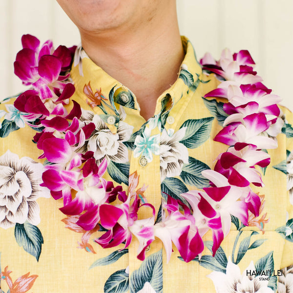 Classic Single Orchid Lei Purple - Hawaii Lei Stand