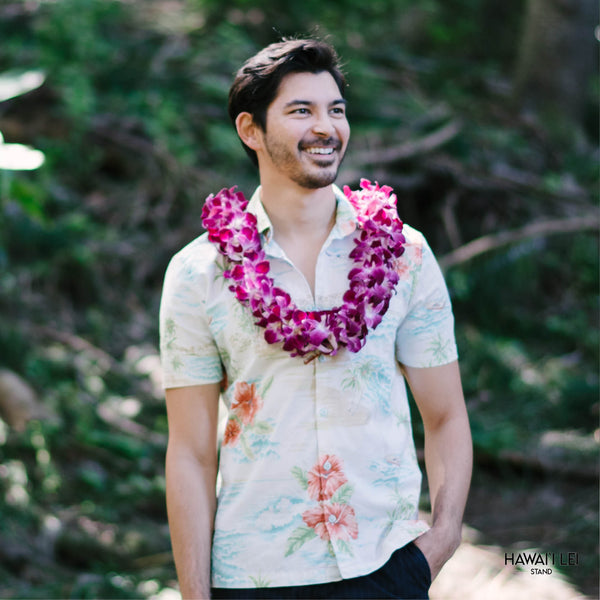 Paradise Triple Orchid Lei (Purple) - Hawai'i Lei Stand - Lei Shipping