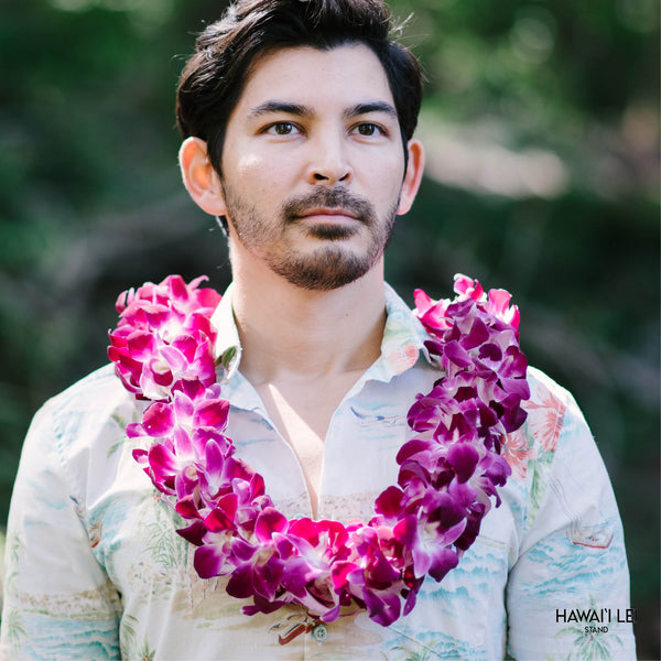 Paradise Triple Orchid Lei (Purple) - Hawai'i Lei Stand - Lei Shipping