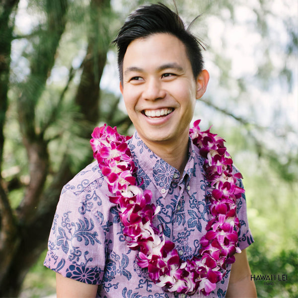 Paradise Triple Orchid Lei (Purple) - Hawai'i Lei Stand - Lei Shipping
