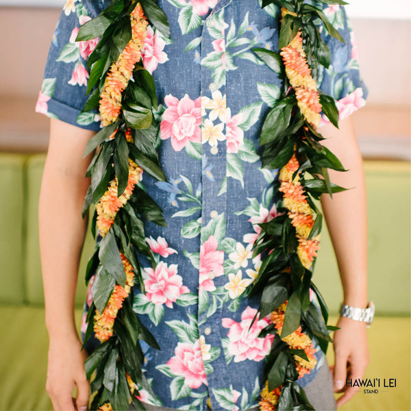 Double Ti Leaf Maile Wrapped With Cigar & Kukui Lei - Hawai'i Lei Stand - Lei Shipping