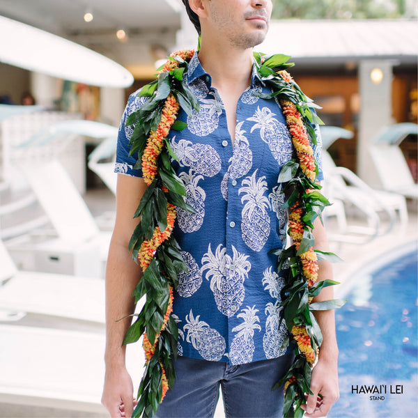 Double Ti Leaf Maile Wrapped With Cigar & Kukui Lei - Hawai'i Lei Stand - Lei Shipping