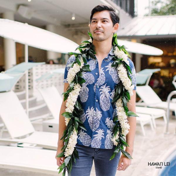 Double Ti Leaf Wrapped With Double Tuberose Lei - Hawai'i Lei Stand - Lei Shipping