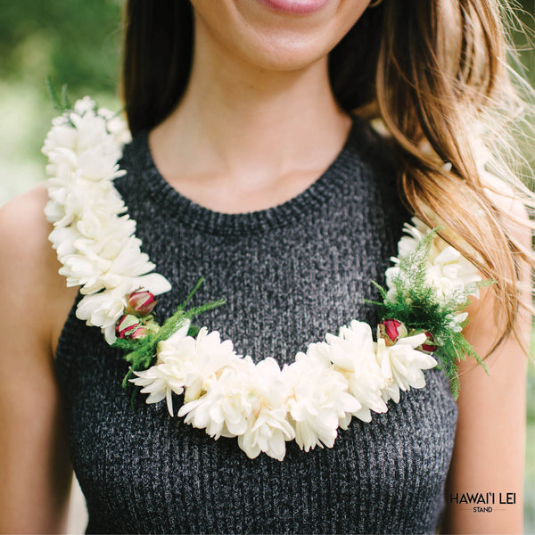 Double Tuberose And Rosebud Lei (Color Varies) - Hawai'i Lei Stand - Lei Shipping