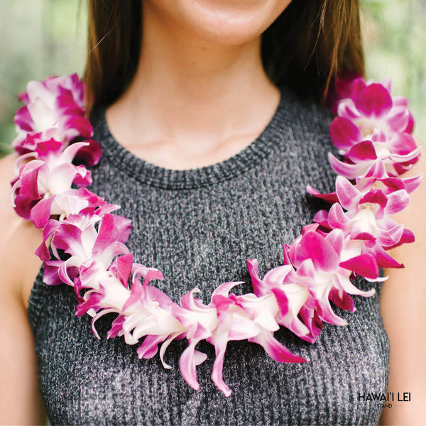 Classic Single Orchid Lei Purple - Hawaii Lei Stand