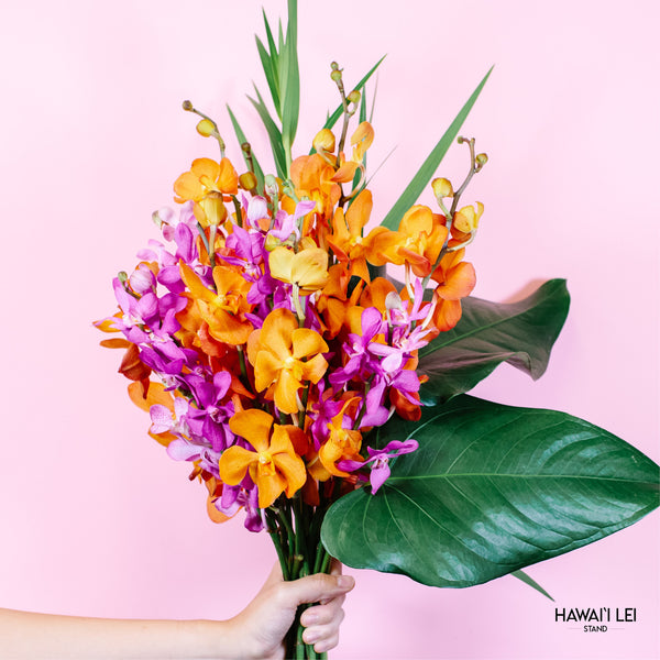 The Mokara Orchid Bouquet (Seasonal Colors Vary) - Hawai'i Lei Stand - Lei Shipping