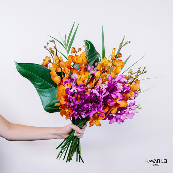 The Mokara Orchid Bouquet (Seasonal Colors Vary) - Hawai'i Lei Stand - Lei Shipping