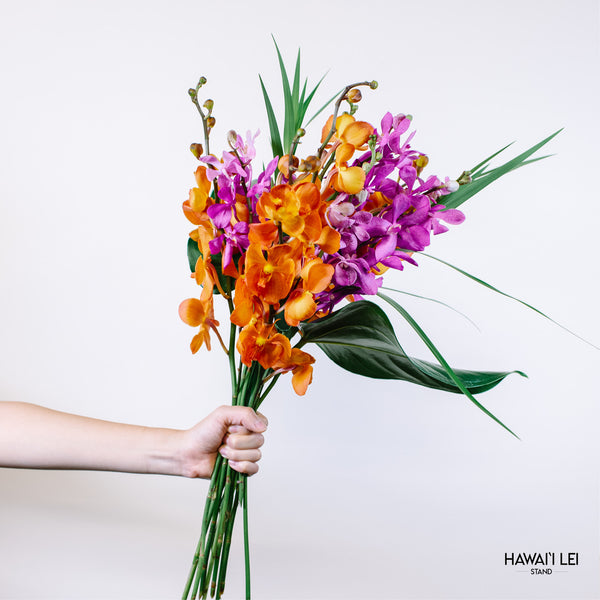 The Mokara Orchid Bouquet (Seasonal Colors Vary) - Hawai'i Lei Stand - Lei Shipping