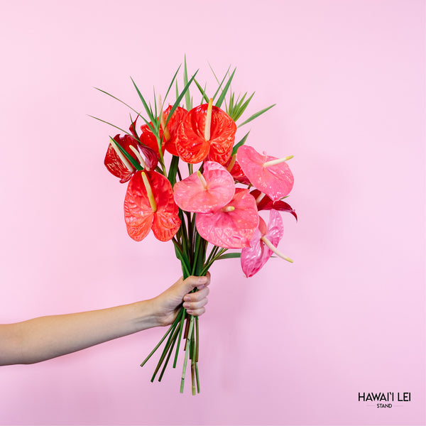 The Anthurium Bouquet (Seasonal Colors Vary) - Hawai'i Lei Stand - Lei Shipping