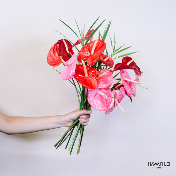 The Anthurium Bouquet (Seasonal Colors Vary) - Hawai'i Lei Stand - Lei Shipping
