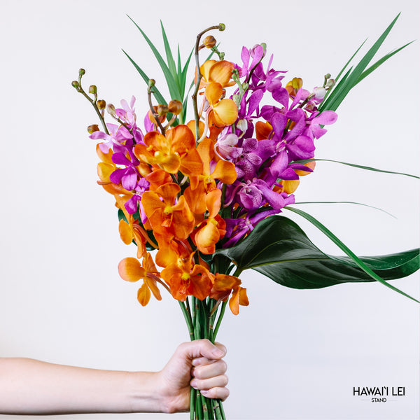 The Mokara Orchid Bouquet (Seasonal Colors Vary) - Hawai'i Lei Stand - Lei Shipping