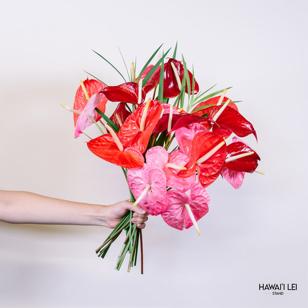 The Anthurium Bouquet (Seasonal Colors Vary) - Hawai'i Lei Stand - Lei Shipping