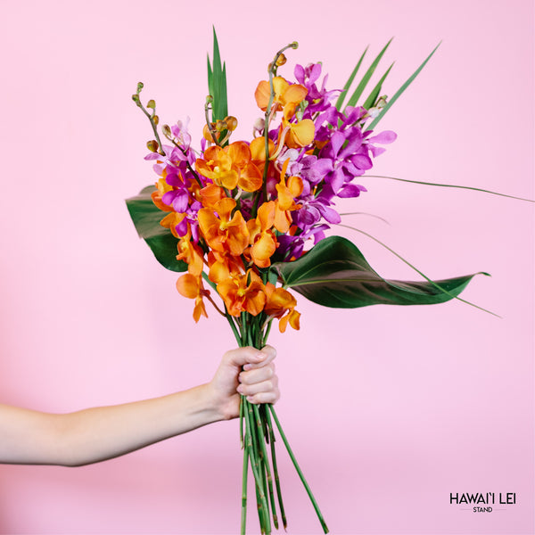 The Mokara Orchid Bouquet (Seasonal Colors Vary) - Hawai'i Lei Stand - Lei Shipping