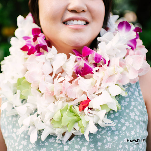 Bulk Deluxe Orchid Lei (Mixed Colors Varies) - Hawai'i Lei Stand - Lei Shipping