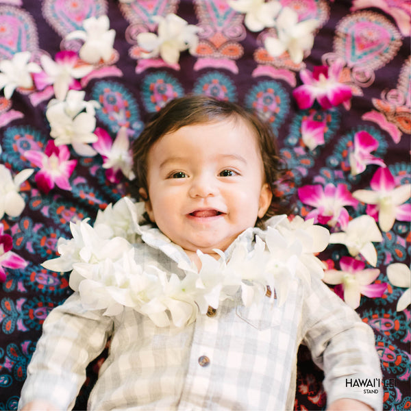 Keiki (Child) Single Orchid Lei (White) - Hawai'i Lei Stand - Lei Shipping