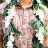 Double Ti Leaf Maile Wrapped With Orchid Lei (White) - Hawai'i Lei Stand - Lei Shipping