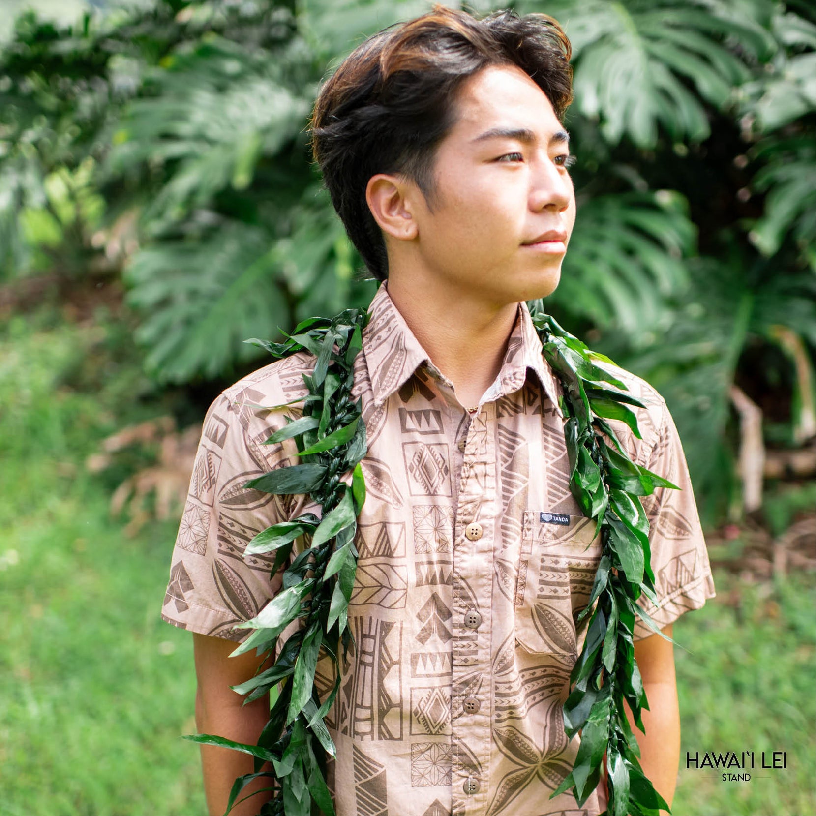 Double Ti Leaf Maile Style Lei | Hawai’i Lei Stand