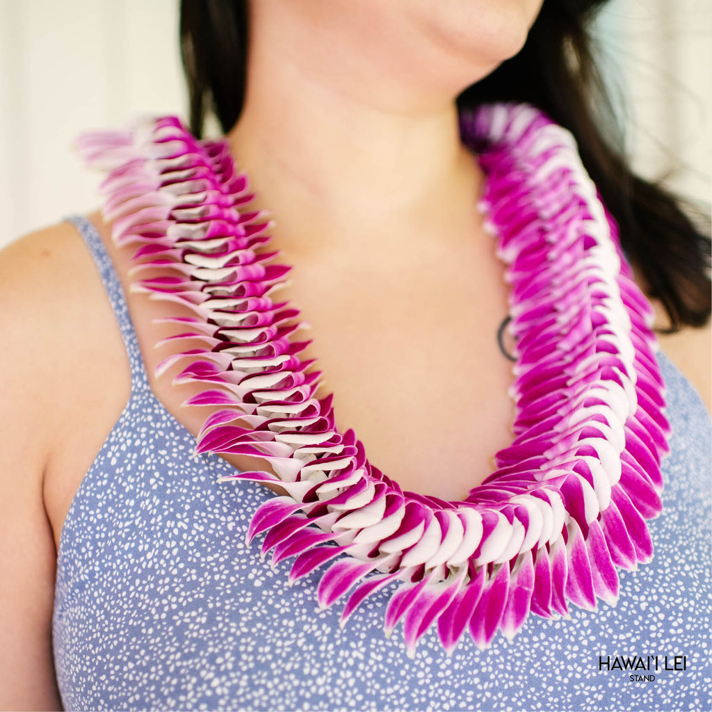 Lanikai Orchid Lei (Purple) Lei Shipping And Delivery From Honolulu Hawaii
