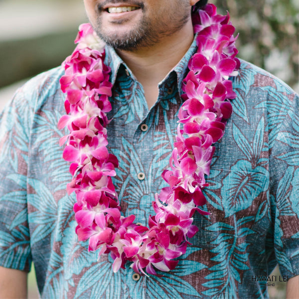 Paradise Triple Orchid Lei (Purple) - Hawai'i Lei Stand - Lei Shipping