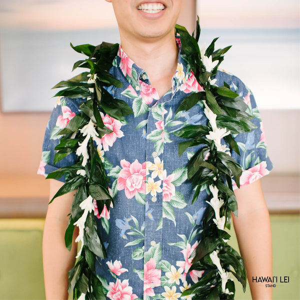 Double Ti Leaf Maile Wrapped With Tuberose Lei - Hawai'i Lei Stand -Lei Shipping