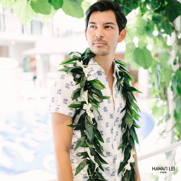 Double Ti Leaf Maile Wrapped With Tuberose Lei - Hawai'i Lei Stand -Lei Shipping