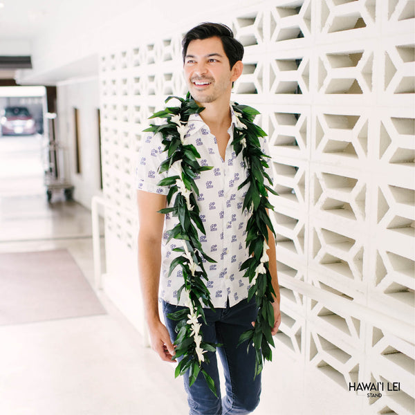 Double Ti Leaf Maile Wrapped With Tuberose Lei - Hawai'i Lei Stand -Lei Shipping