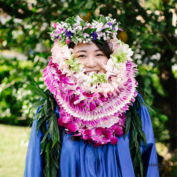 Ali`i Graduation Lei Set D (color varies) - Hawaii Lei Stand - Lei Shipping