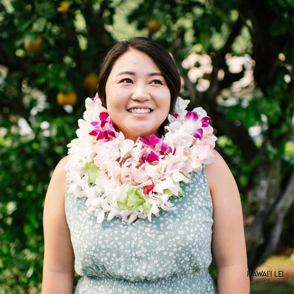 Bulk Deluxe Orchid Lei (Mixed Colors Varies) - Hawai'i Lei Stand - Lei Shipping