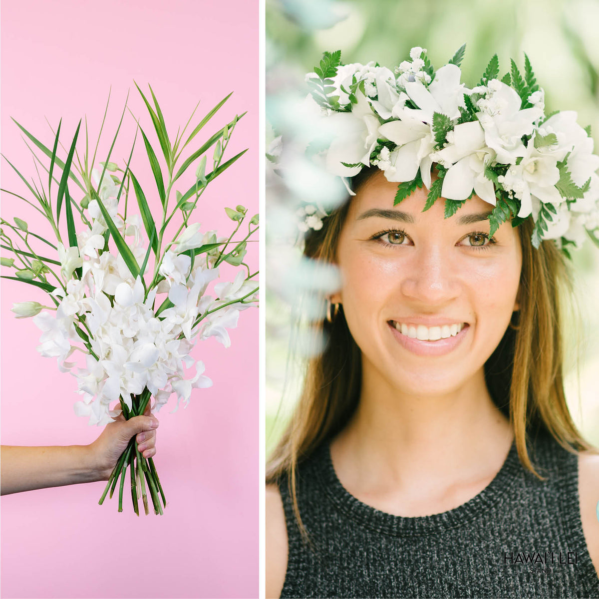 Dendrobium Orchid Bouquet Hawai’i Lei Stand