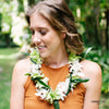 Deluxe Orchid Lei Wrapped with Single Ti Leaf (Green and White) - Hawai'i Lei Stand - Lei Shipping