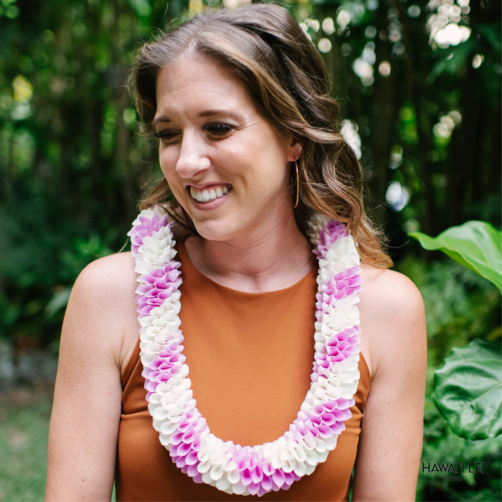 Spiral Orchid Lei (Pink and White) - Hawai'i Lei Stand - Lei Shipping