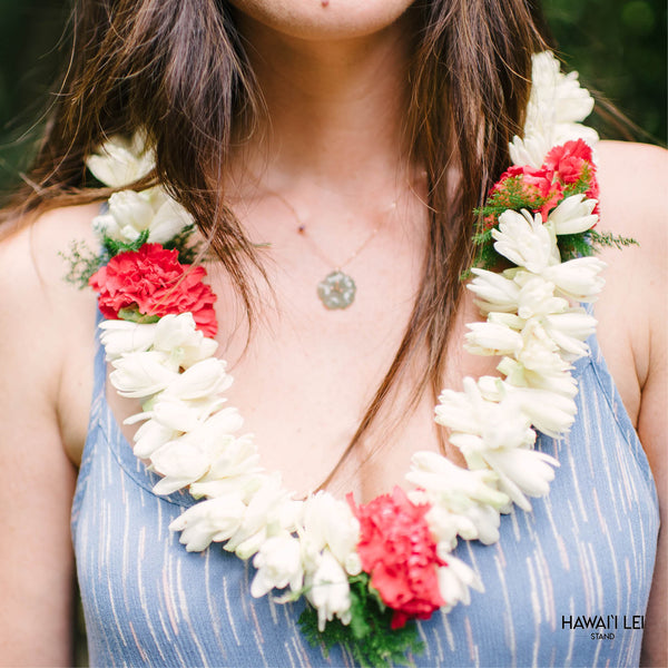 Double Tuberose and Carnation Lei (Color Varies) - Hawai'i Lei Stand - Lei Shipping