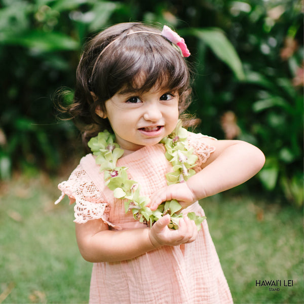 Keiki (Child) Single Orchid Lei (Green) - Hawai'i Lei Stand - Lei Shipping