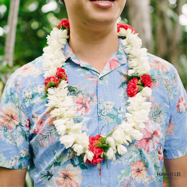 Double Tuberose and Carnation Lei (Color Varies) - Hawai'i Lei Stand - Lei Shipping